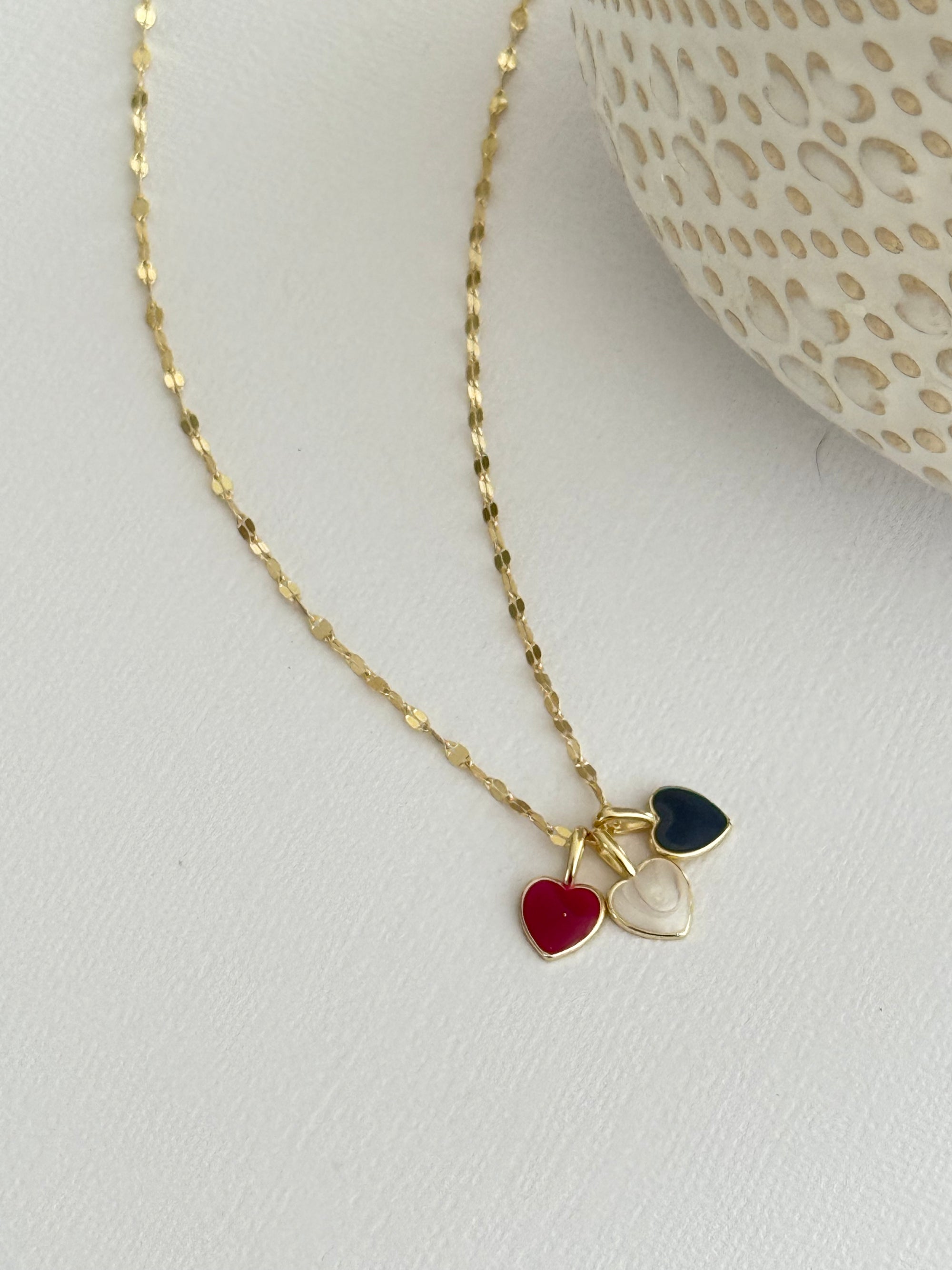 Red Love Three Heart Necklace